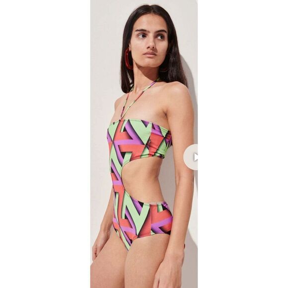 RACHEL COMEY BALVAN SWIM in GREEN MULTI NWT Size Small - Picture 3 of 6